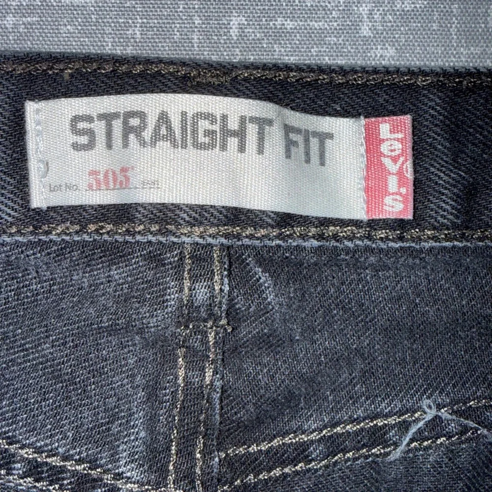 Levis 505 Mens Straight Fit Black Denim Jeans 38x34 Black Made in Mexico